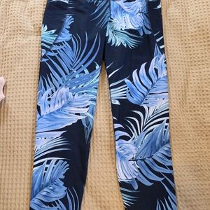 Old Navy Blue Tropical Print Leggings